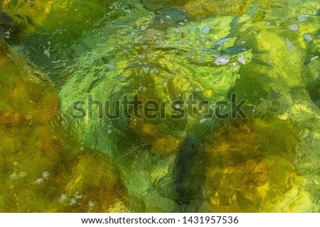Clear water in colorful colors in abstract patterns. Roslagen, Scandinavia, Sweden