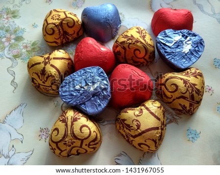Sweet interesting heart shaped colorful candies
