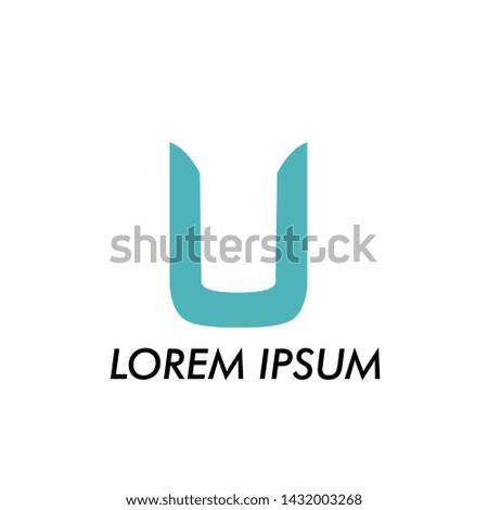 U initial letter for business name logo icon in company 