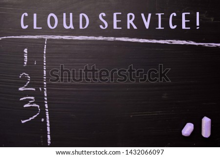 Cloud Service! written with color chalk. On blackboard concept