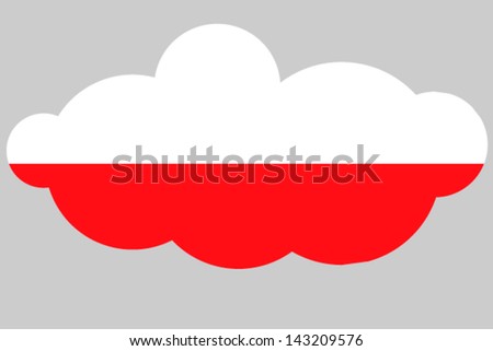A vector illustration of the flag of Poland in the shape of a cloud