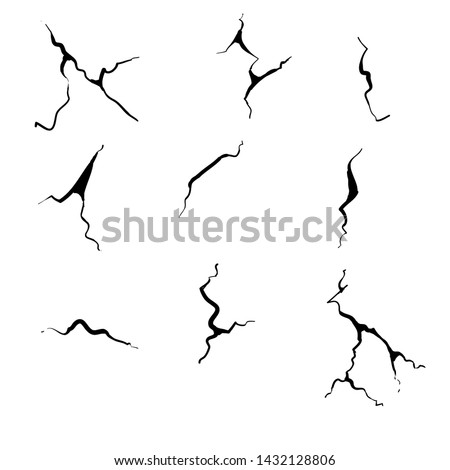 hand drawn cracked glass,wall,egg,ground in cartoon doodle style vector illustration Royalty-Free Stock Photo #1432128806