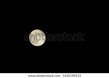 full moon in night sky and moonlight