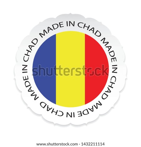 Chad Flag .Chad national official colors, Made in Chad a white background.Vector
