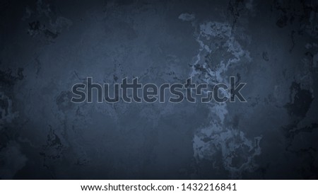 Gray blue dark cement wall texture background.