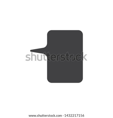 Square speech bubble vector icon. filled flat sign for mobile concept and web design. Chat message, talk glyph icon. Symbol, logo illustration. Vector graphics
