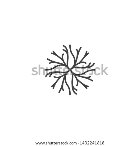 Abstract tree root or twig. Vector logo icon template Royalty-Free Stock Photo #1432241618
