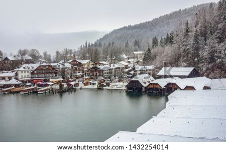 Scenery around Schoenau am Koenigssee in Bavaria at winter time Royalty-Free Stock Photo #1432254014