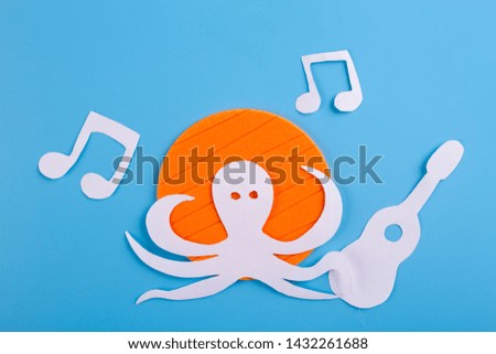 octopus cartoon character listen to the music