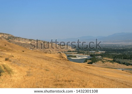 Beautiful landscape with mountains and river, Georgia