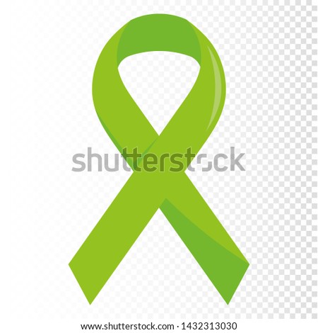 Symbol of Scoliosis. Green ribbons. Green ribbon isolated on transparent background. Concept image icon. Vector Illustration