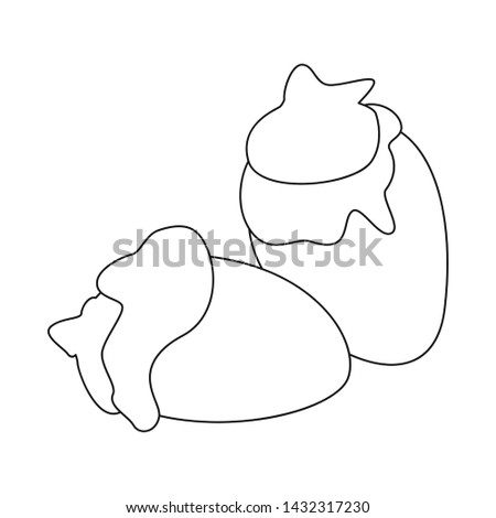 Isolated object of chicken and heart logo. Collection of chicken and recipe stock vector illustration.