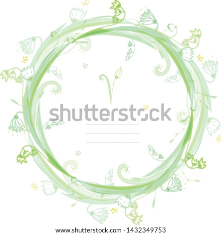 Isolated on white vector of floral spring sunny circle hand drawn tangle with lily of the valley and snowdrop flowers