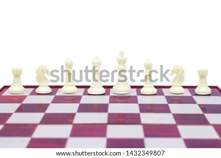 Business Competition Concept : Wooden chess pieces on chess board.