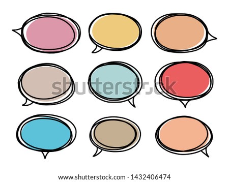 Colorful oval speech bubble set