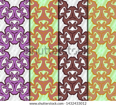 Seamless geometric pattern. Vector illustration. Set of color panel