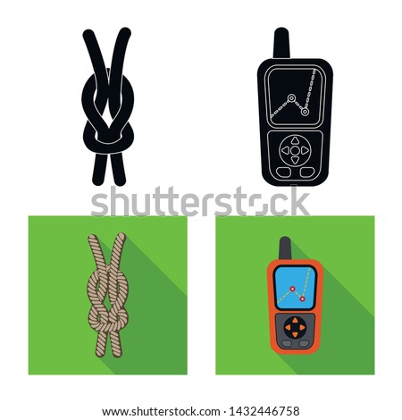 Isolated object of mountaineering and peak logo. Collection of mountaineering and camp stock vector illustration.