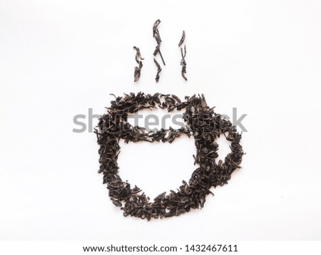 Cup of tea. Picture leaf. Isolated white background. Herbal medicine. Hot drinks. Photo. Healthy life. Organic food.