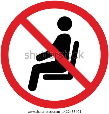 No sitting sign and symbol, Illustration EPS10 vector