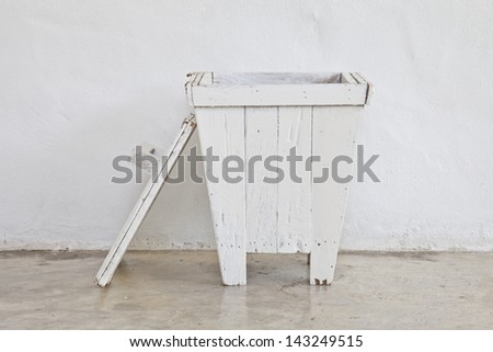 white wooden bin on room