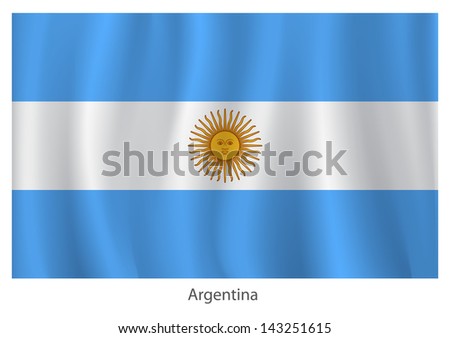 Argentina vector flag with title