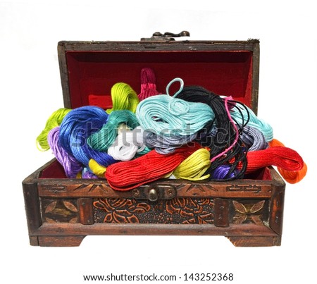 old wooden box with fiber isolated