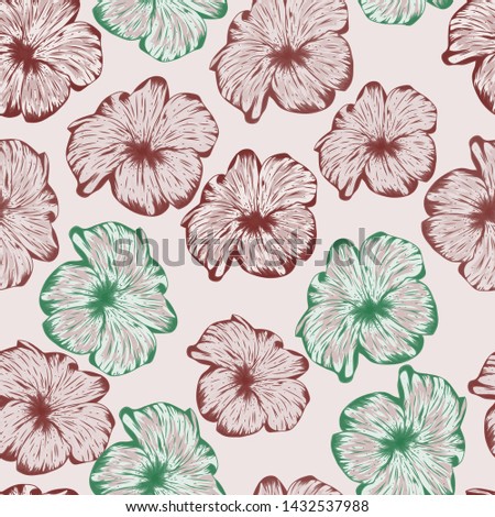 Pattern vector illustration of tropical flowers
