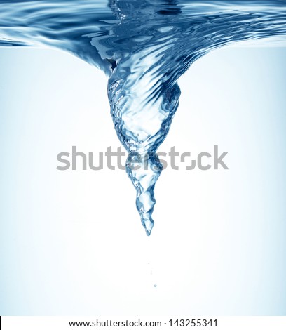 Whirlpool underwater in blue