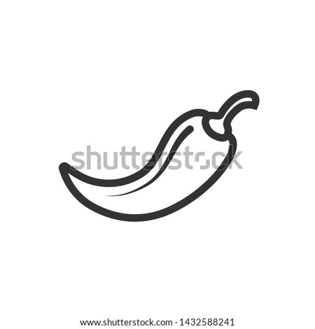 Chilli line icon vector illustration Royalty-Free Stock Photo #1432588241