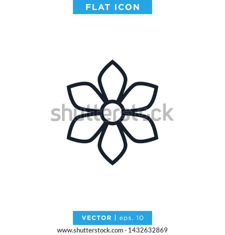 Flower Icon Vector Design Template. Editable Stroke