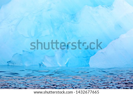 Closeup icebergs in background and texture, landscape Greenland 