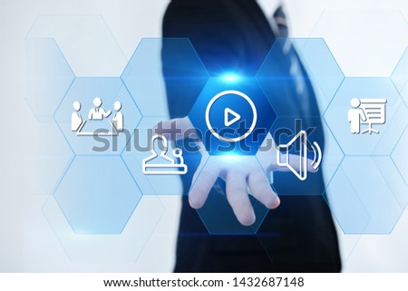 Video Marketing Advertising Businesss Internet Network Technology concept