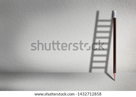 Stairs with pencil for effort and challenge in business to be achievement and successful concept.
 Royalty-Free Stock Photo #1432712858