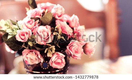pink roses bouquet. Valentine's Day. celebration for love.  beautiful day background