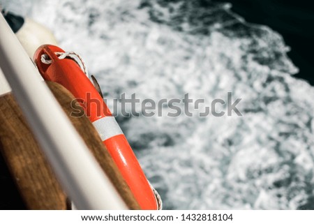 rescue tire on a boat