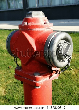 red fire valve in the park