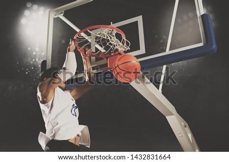 Basketball man player. Basketball concept. Matte image