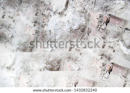  Abstract background with old white brick texture, dirty and abandoned brick wall