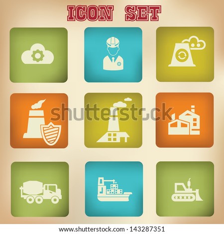 Pollution vintage icons,vector