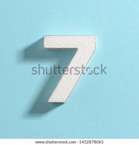 white volumetric numbers with a shadow on a blue background