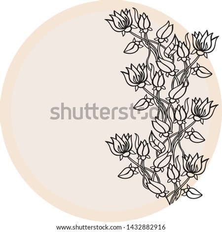 flowers vector outline graphic banner background postcard