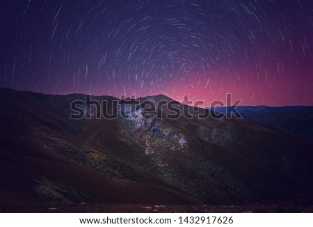 Circumpolar over the mountain in El Bierzo, Spain