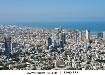 Aerial View of Tel Aviv city, Israel. 