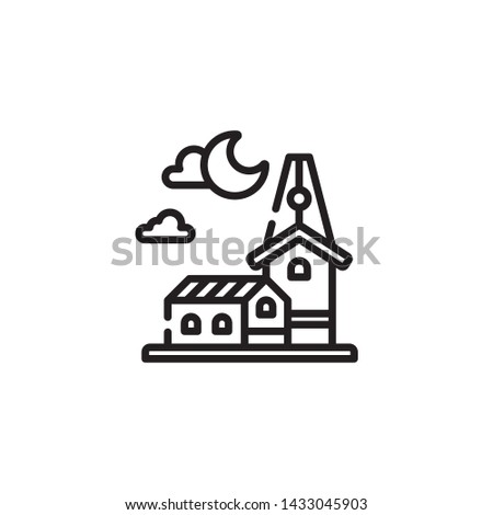 City symbol, church vector icon