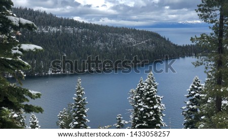 Snowy Mountain at Lake Tahoe California
