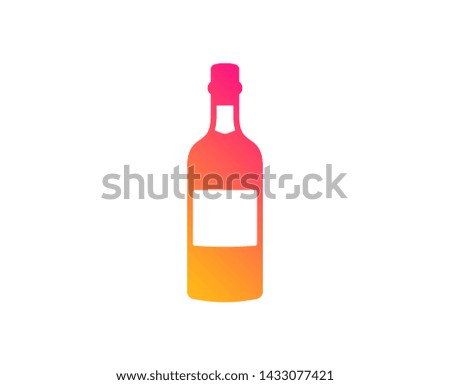 Brandy bottle icon. Whiskey or Scotch alcohol sign. Classic flat style. Gradient brandy bottle icon. Vector