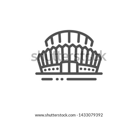 Sports stadium line icon. Arena sign. Sport complex symbol. Quality design element. Linear style sports stadium icon. Editable stroke. Vector