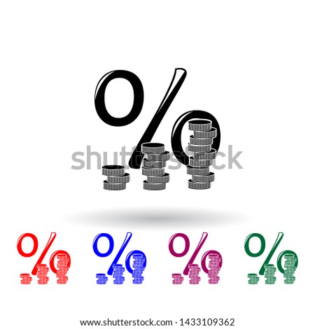 percent sign and penny multi color icon. Elements of finance set. Simple icon for websites, web design, mobile app, info graphics