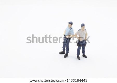 a group of police figure on the board
