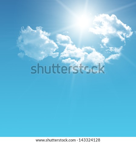 sun in the blue sky Royalty-Free Stock Photo #143324128